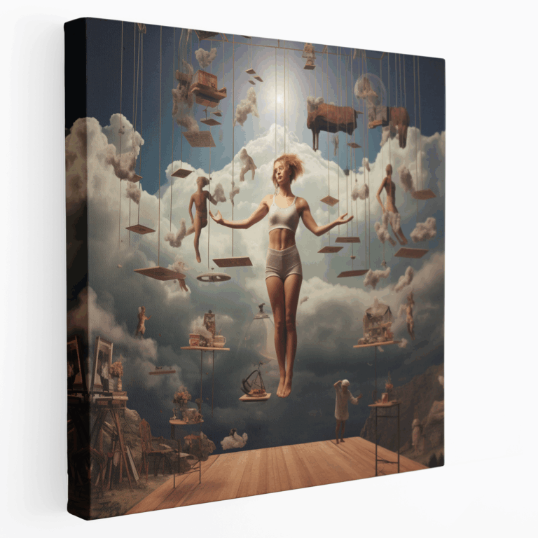 Leinwandbild Surrealistische Gymnastik