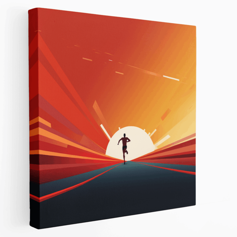 Minimalistisches Läufer Ziellinie Leinwandbild