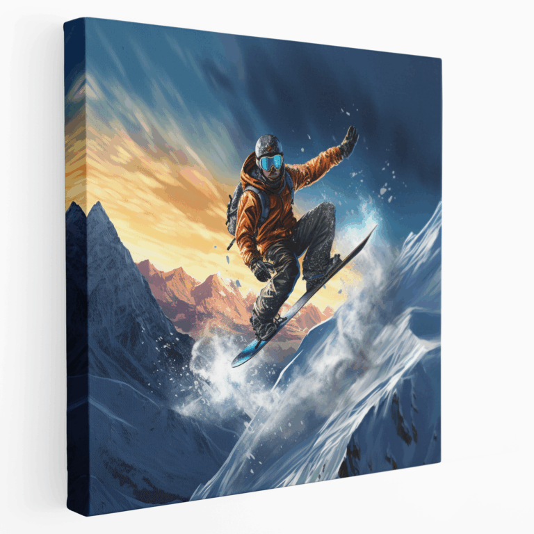 Faszinierendes Snowboarder Leinwandbild