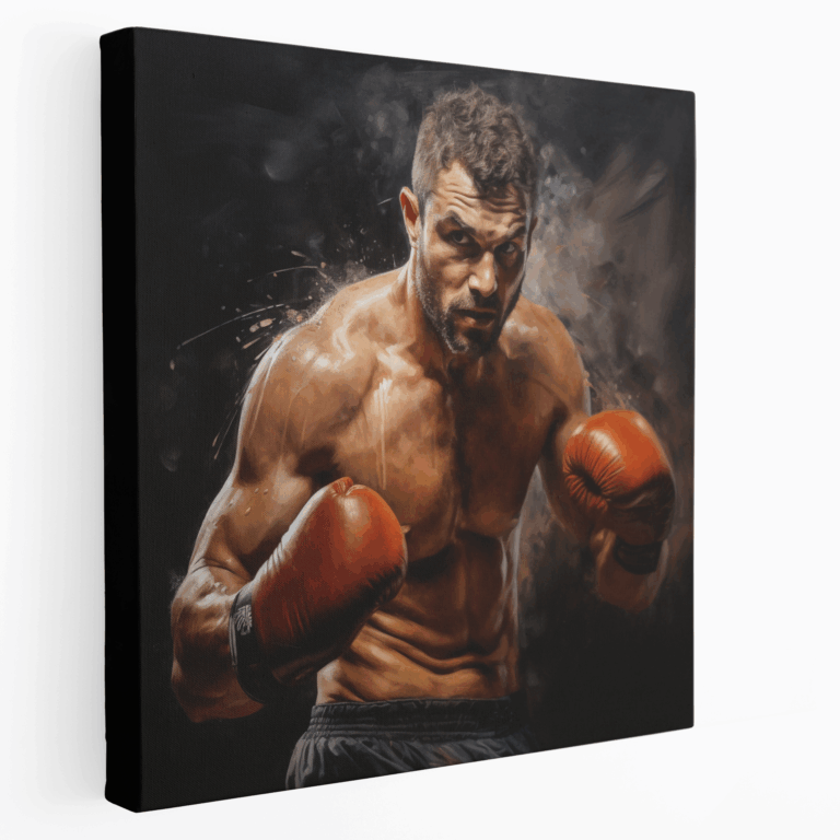 Starke Schlag Boxportrait Leinwandbild