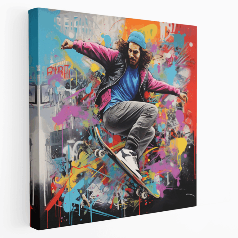 Graffiti-Skateboarder Street Art Leinwandbild