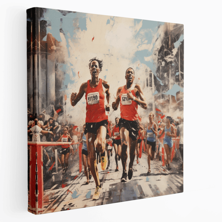 Marathon Triumph Collage Leinwandbild