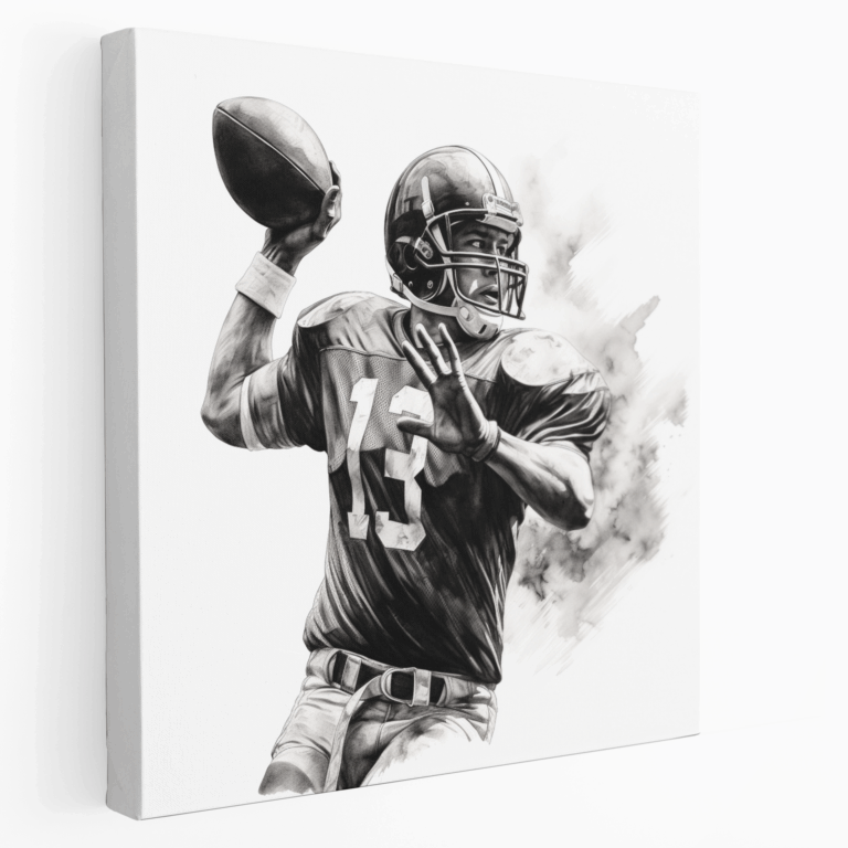 Leinwandbild eines intensiven Football-Quarterbacks