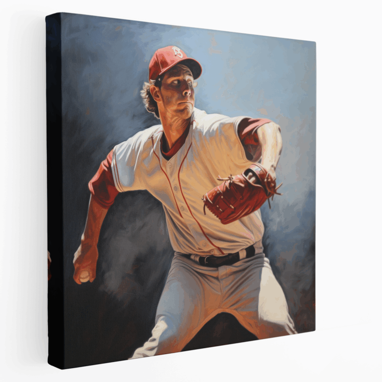 Leinwandbild: Realistischer Baseball-Pitcher