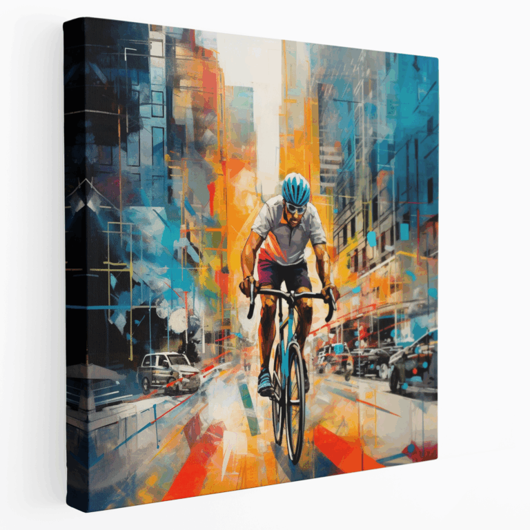 Moderne Geschwindigkeit - Zeitgenössisches Leinwandbild im Mixed-Media-Stil