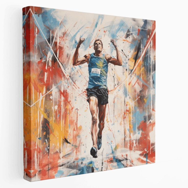 Entschlossener Marathonläufer Leinwandbild
