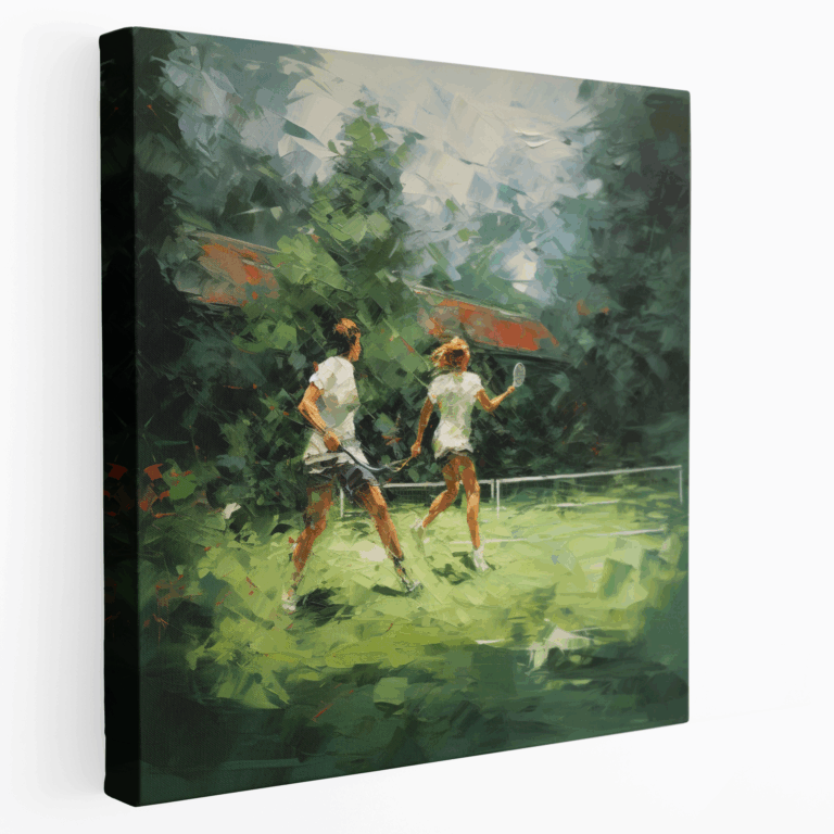 Leinwandbild Tennis Match im impressionistischen Stil