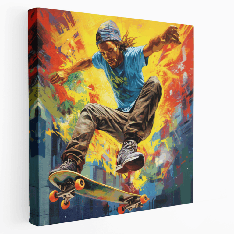 Skateboard-Leinwandbild für Stadtabenteuer