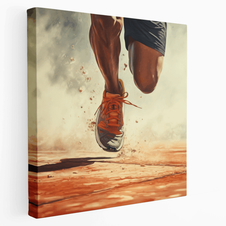 Leinwandbild Runner's Finish Line in fotorealistischem Stil
