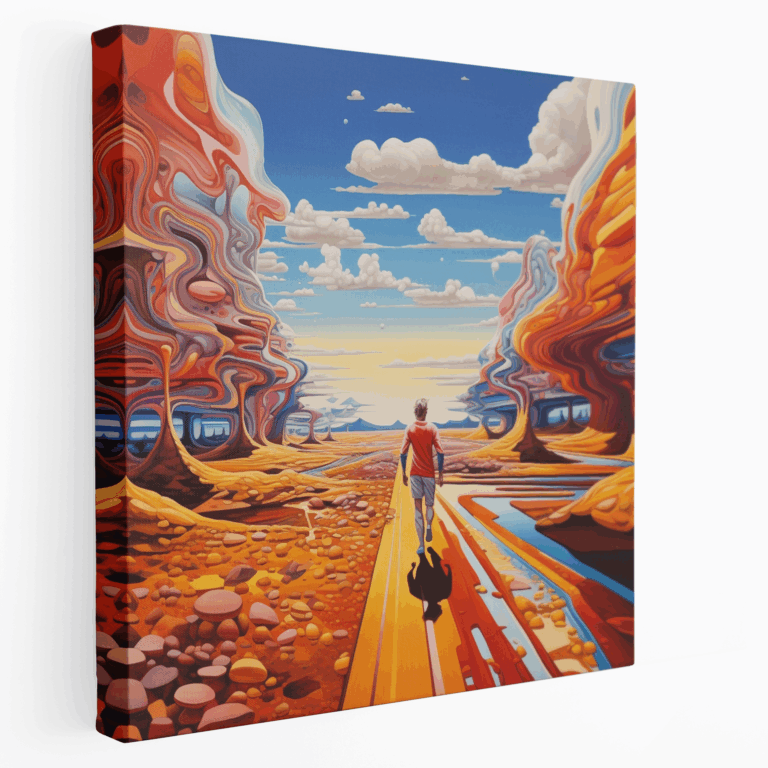 Surrealer Marathonläufer Leinwandbild