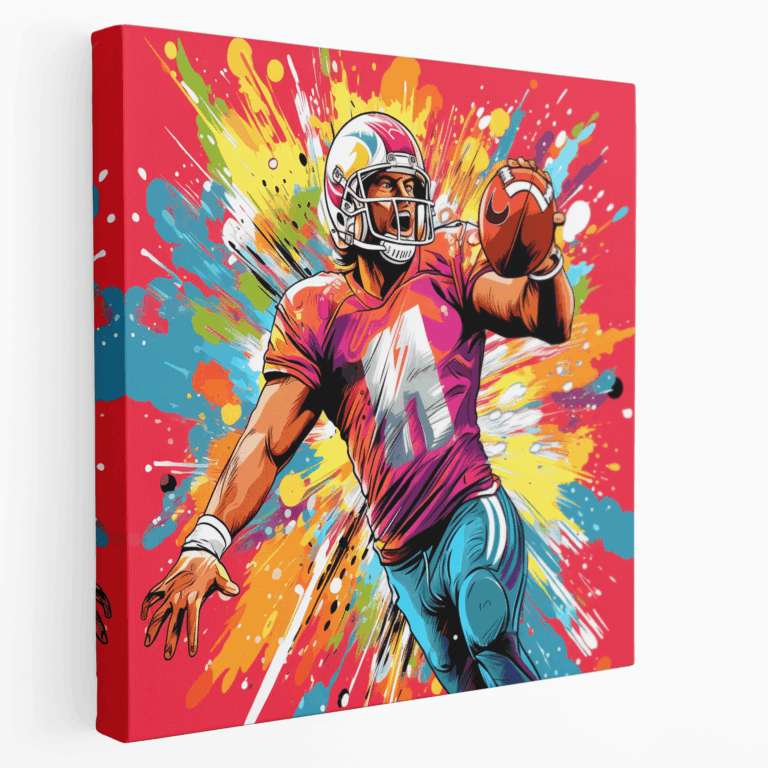Buntes Quarterback Leinwandbild