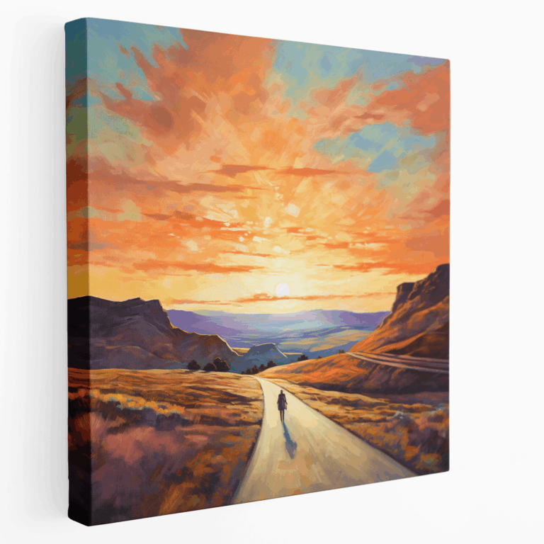 Leinwandbild Goldene Stunde Fahrt