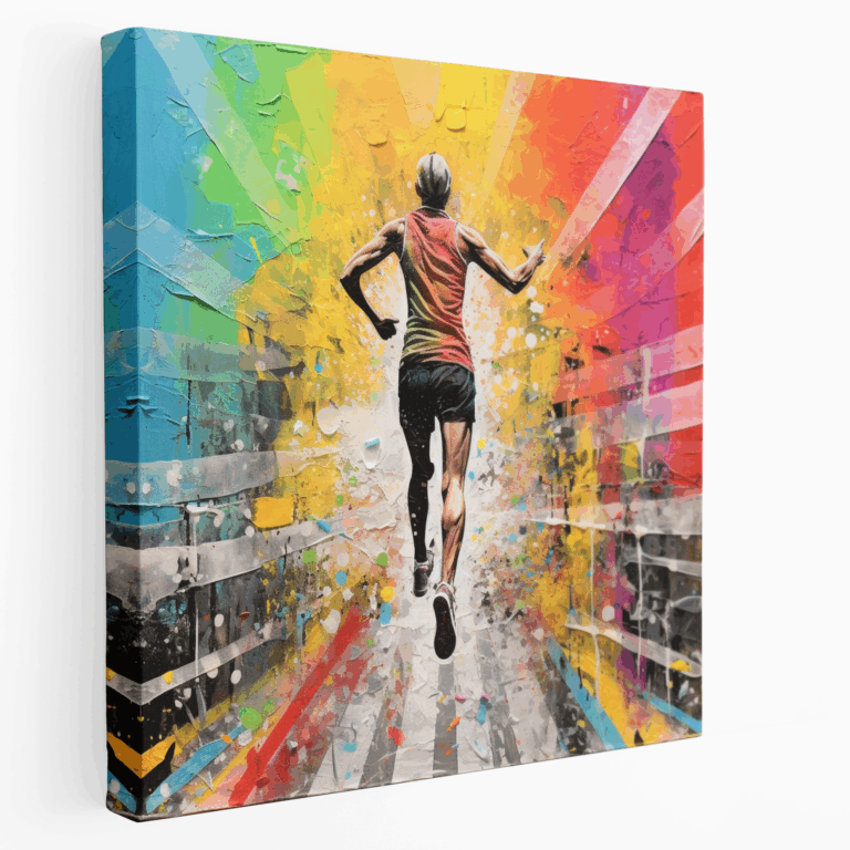 Leinwandbild Mixed Media Runner Zielstrich