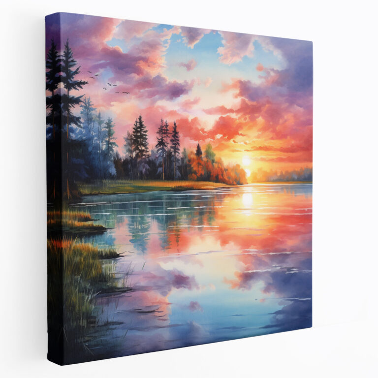 Leinwandbild mit spirituellem Aquarell - Spirituell Natur Leinwandbild Dekoration für Zuhause