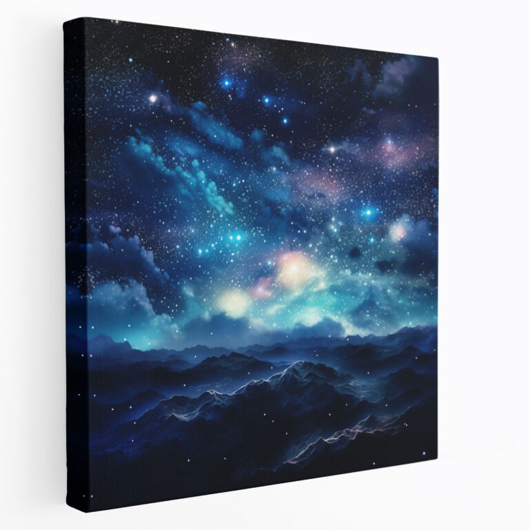 Spirituelles Leinwandbild - Himmelsnacht Wandkunst - Spirituell Wandkunst Leinwand