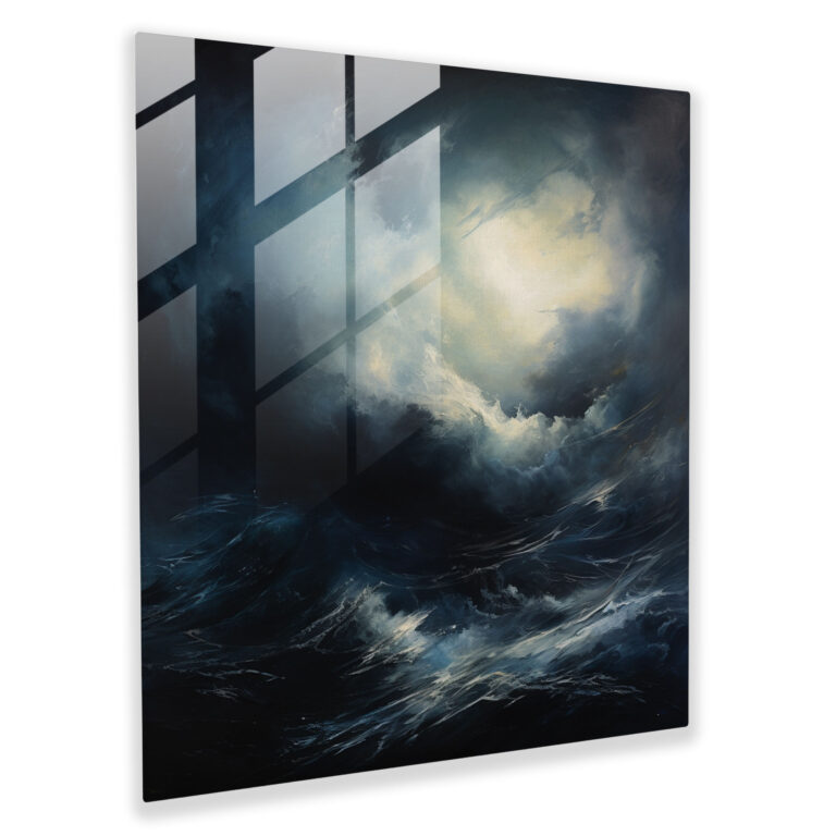 Stürmisches Meer Glasbild - Sturm Wolken Glasbild Dekoration für Zuhause