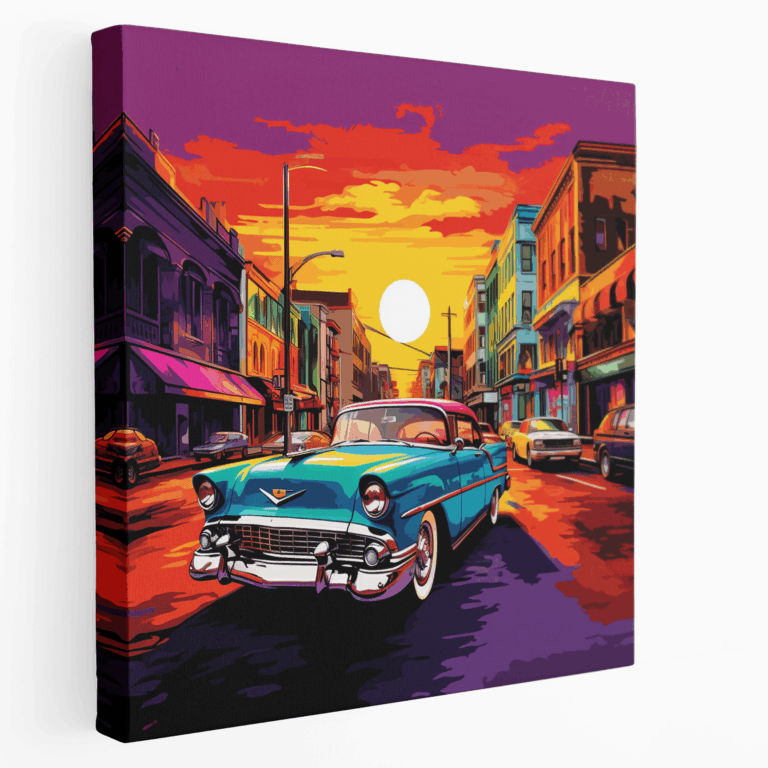 Retro Pop Art Stadtleinwandbild