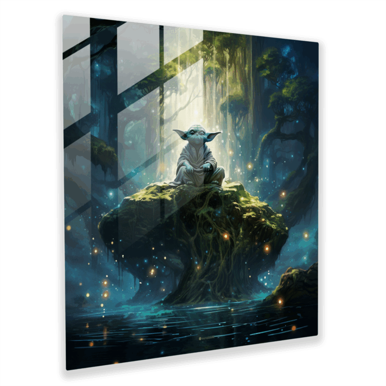 Glasbild Traumlandschaft Baum Wanddekoration