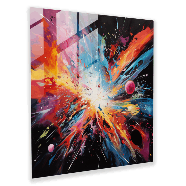 Abstraktes galaktisches Verschmelzungs Glasbild