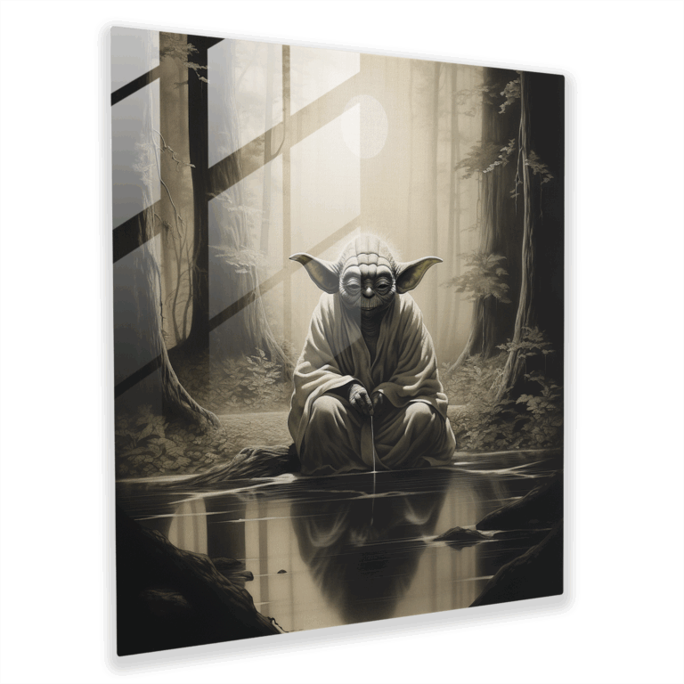 Realistisches Kohle Serenity Glasbild