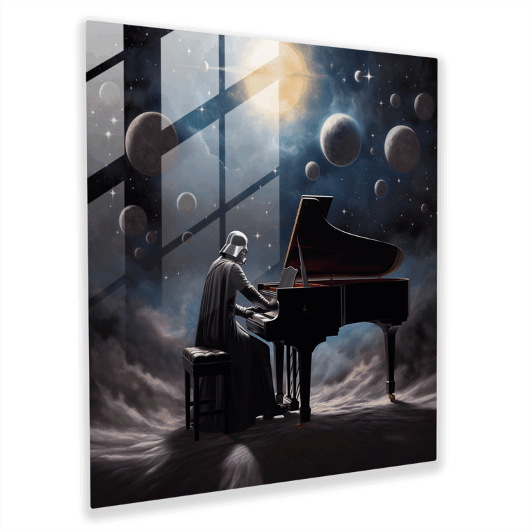 Surrealistisches Galaktisches Serenade Glasbild
