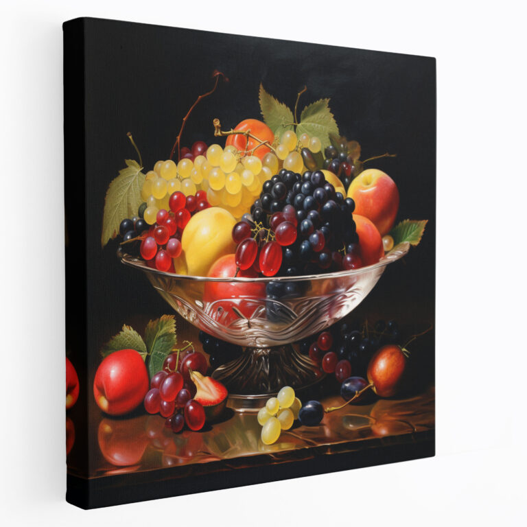 Leinwandbild - Klassische Obstschale - Stillleben Wanddekoration Leinwandkunst