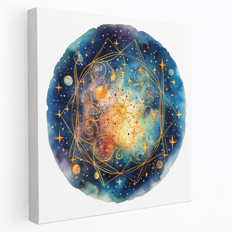 Leinwandbild Sternkarte - Wanddekoration Wohnkultur Galaxie