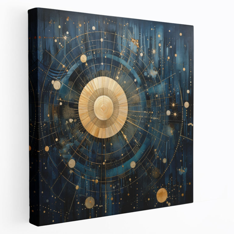 Geometrische Sternenkarte Wandkunst - Sternenkarte Muster Wandkunst Komplexe Formen