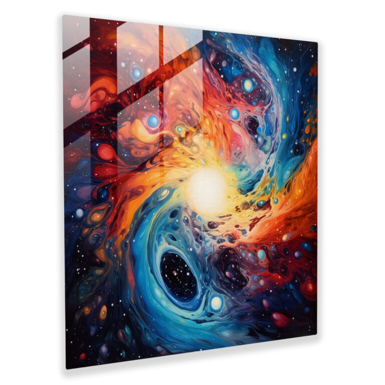Spirituelles Kosmos Glasbild - Spirituell Glas Wandkunst Glas Kunst