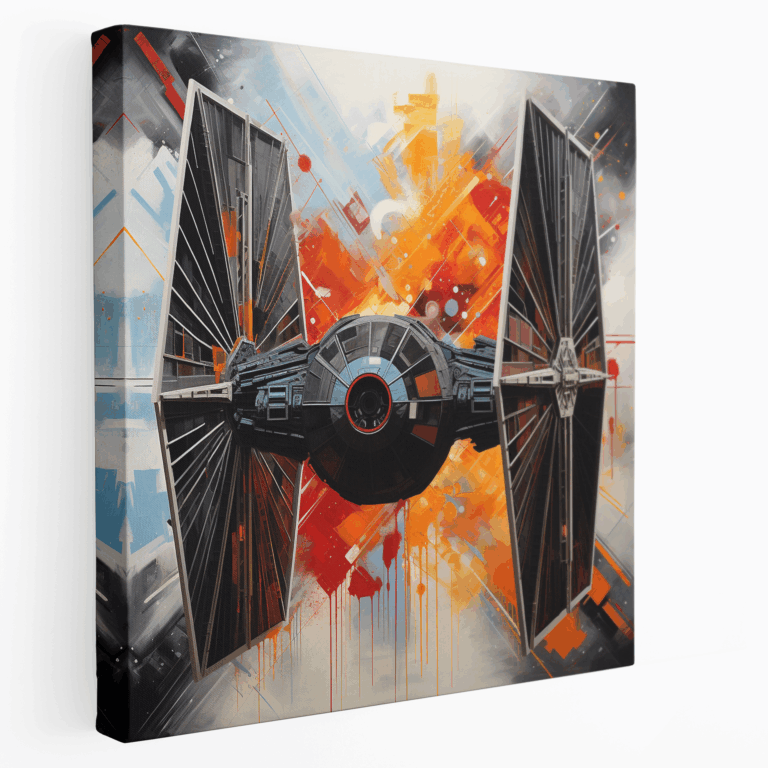 Abstraktes Leinwandbild Tie Fighter Geometrie