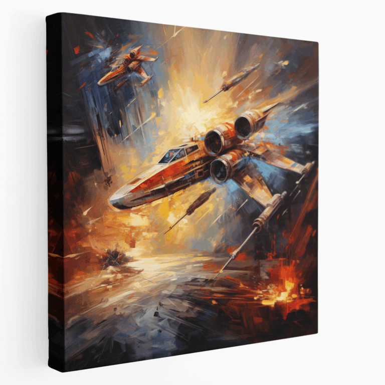 Abstraktes Cosmic X-wing Leinwandbild