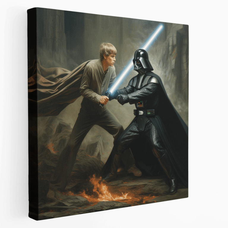 Skywalker gegen Vader Lichtschwert Duell Leinwandbild