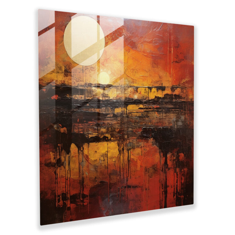 Glasbild Sonnenuntergang Aura - Modernes Kunstwerk für Zuhause