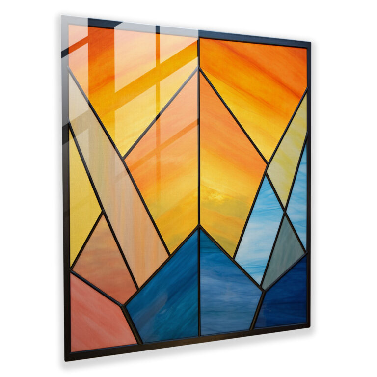 Minimalistisches Sonnenuntergangs-Glasbild - Sonnenuntergang Wohnkultur Glasbild moderne Kunst