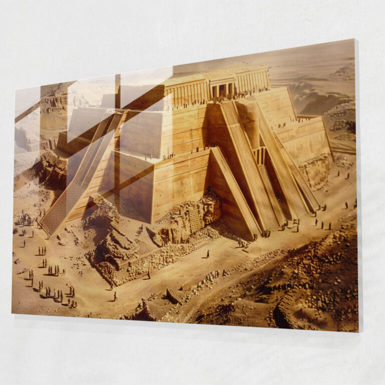 Sumerische Wanddekoration - Glasbild mit sumerischem Design
