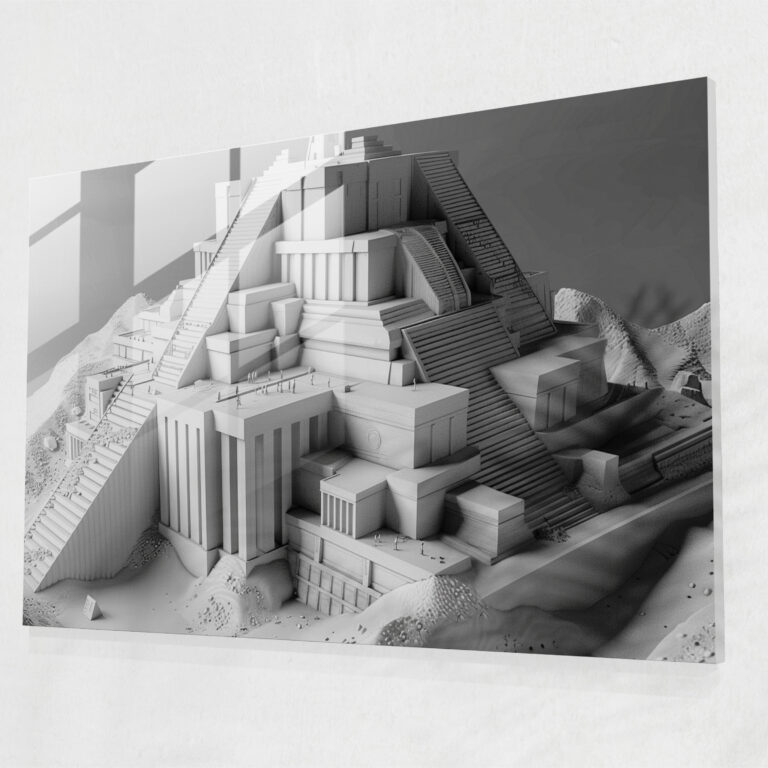 Sumerians Glasbild - Abstrakte Kunst Wanddekoration Moderne Kunst