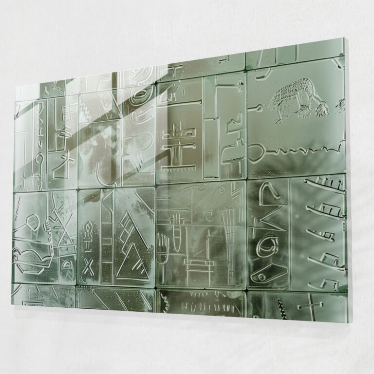 Sumerisches Glasbild - Sumerer Moderne Kunst Glasbild Wohnkultur