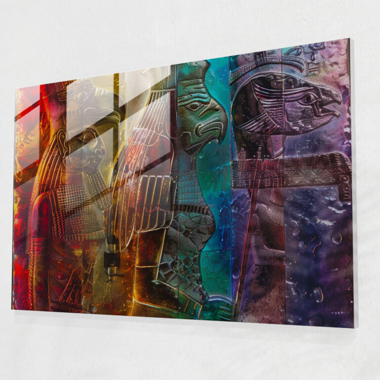 Sumerische Glaskunst Wanddekoration - Glasbild Sumerische Kunst