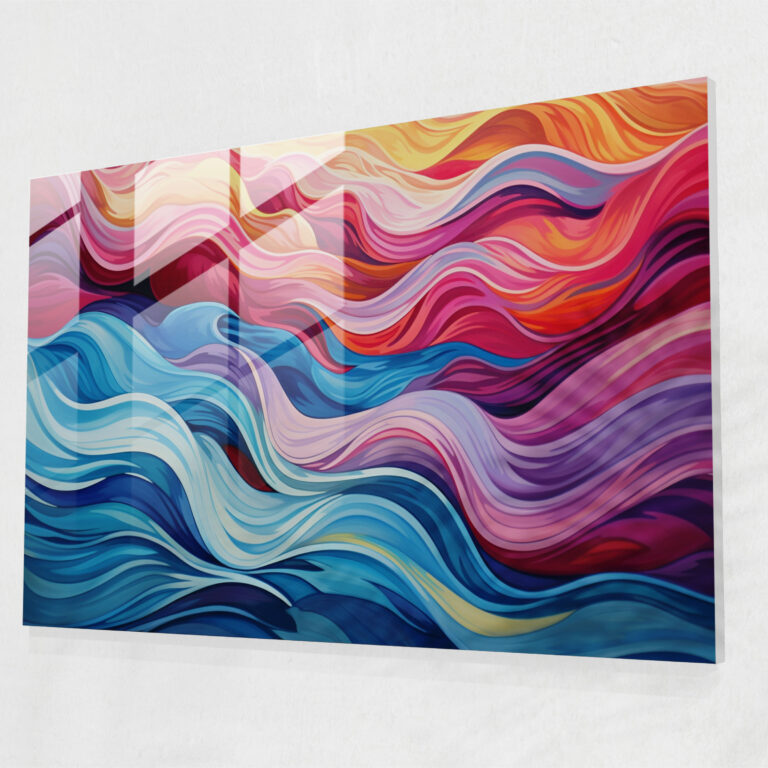 Surf Glasbild - Surf Modern Art Abstraktes Design Glas Wandkunst