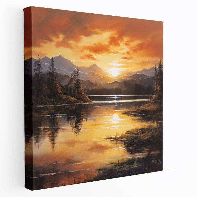 Leinwandbild Bergsonnenuntergang - Wanddekoration Sonnenuntergang
