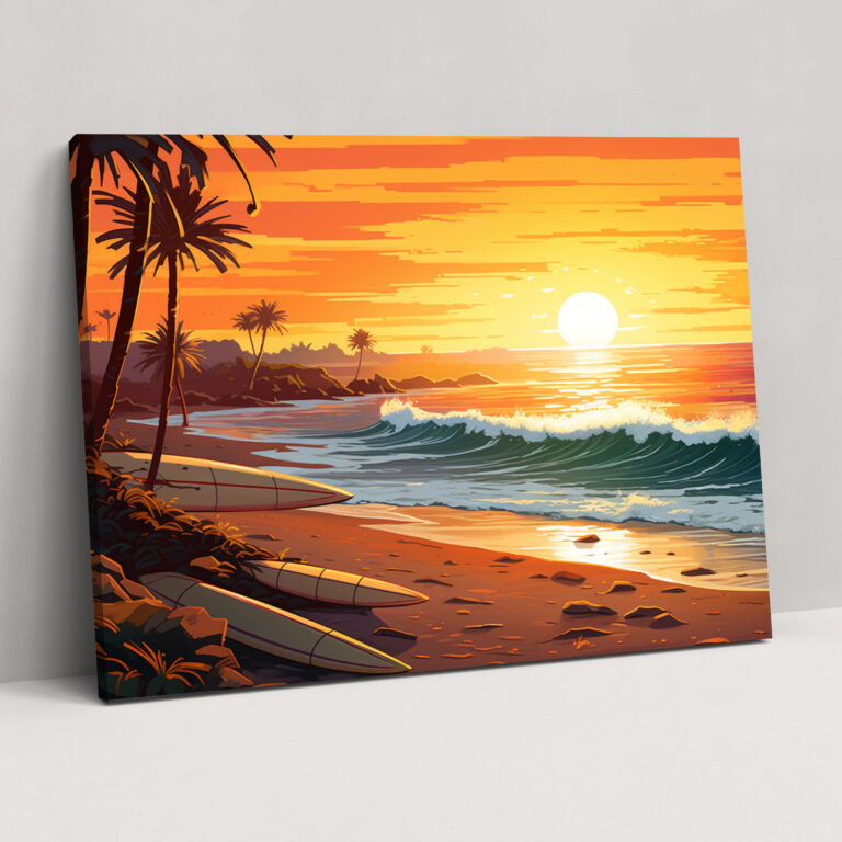 Leinwandbild Retro Surfbretter - Surfen Retro Surfbretter Leinwandbild Leinwand Wandkunst