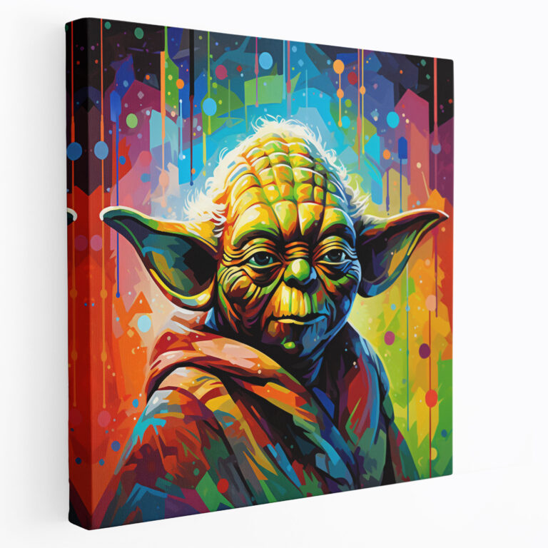 Star Wars Wandkunst - Pop Art Yoda Kraft - Star Wars Wanddekoration Leinwandbild Yoda