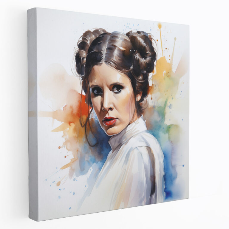 Leinwandbild Star Wars - Aquarell Prinzessin Leia - Star Wars Dekoration für Zuhause Leinwand Prinzessin Leia