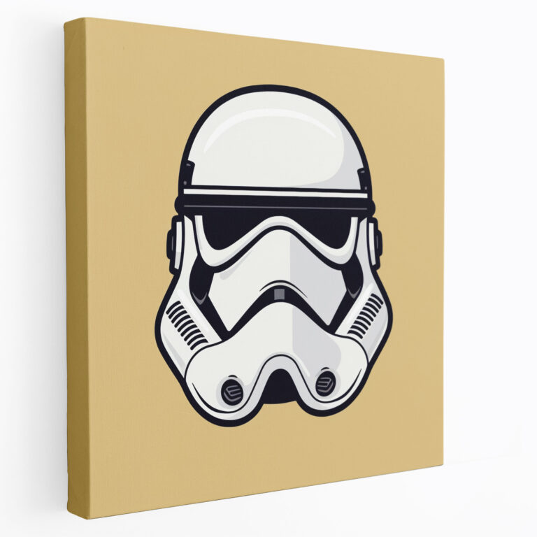 Star Wars Wandkunst - Minimalistischer Sturmtruppler-Helm - Leinwandbild