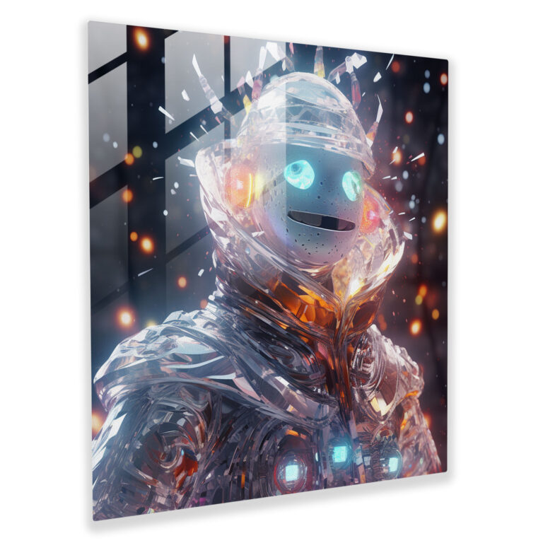 Futuristisches Schneemann Glasbild - Schneemann futuristisch Glasbild