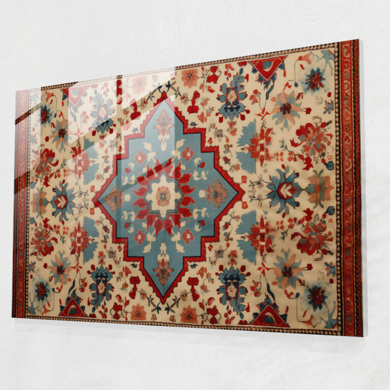 Türkischer Teppich Nostalgie Glasbild - Türkischer Teppich Wanddekoration Glas Kunst Glas Wandkunst