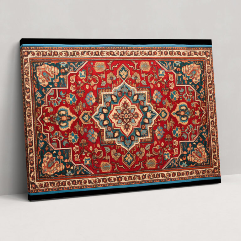 Türkisches Teppichmuster Leinwandbild - Türkischer Teppich Wandkunst Türkisches Teppichmuster Leinwandbild