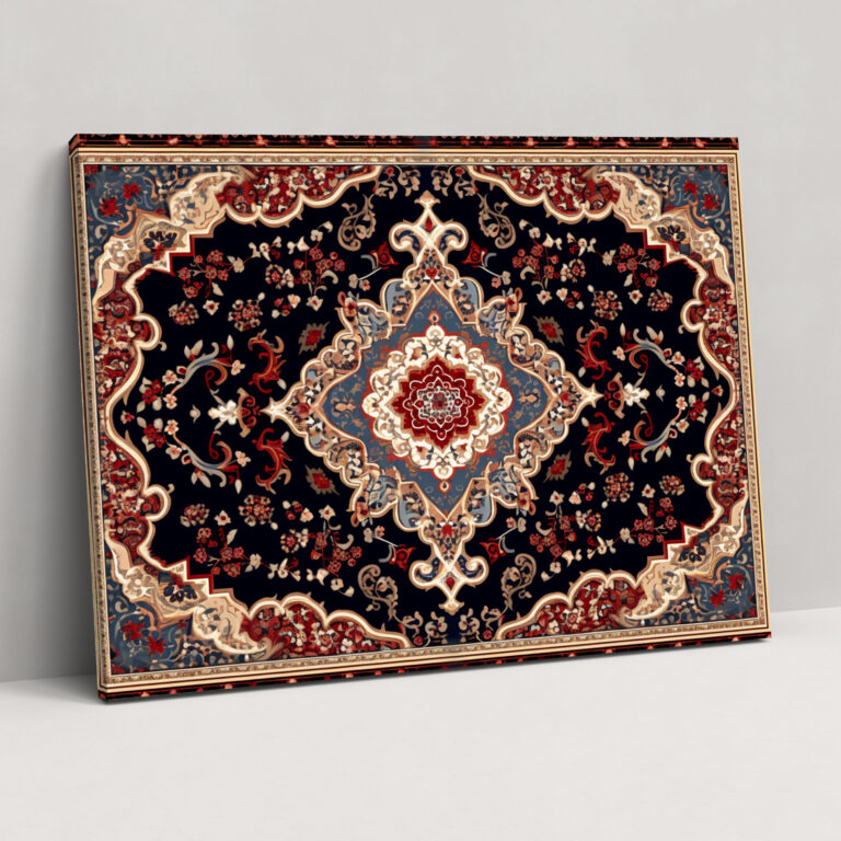 Türkisches Teppichmuster - Majestätische Wandkunst: Türkischer Teppich Leinwandbild Wohnkultur