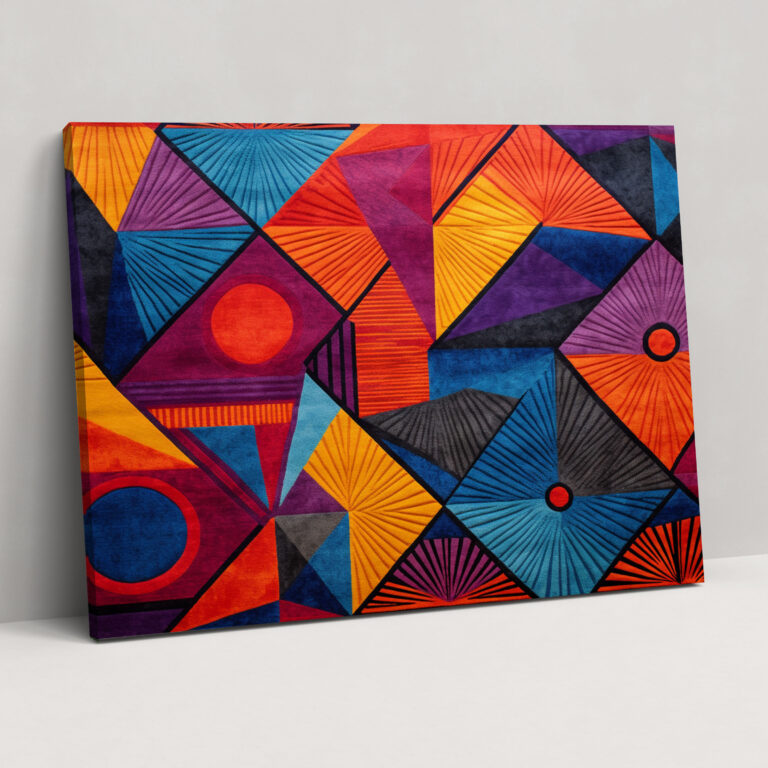 Moderne Türkische Teppichmuster Leinwandbild - Türkischer Teppich Wandkunst zeitgemäßes Design Wanddekoration