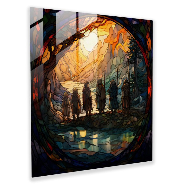 Glasbild Die Gefährten des Rings - Der Herr der Ringe Wohndekoration Wanddekoration Glaskunst